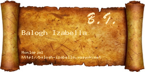Balogh Izabella névjegykártya